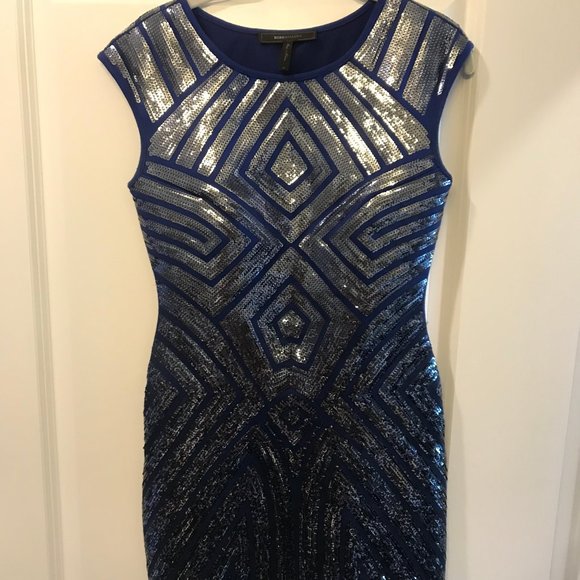 Royal Blue Sequin Cocktail Dress - Picture 2 of 3